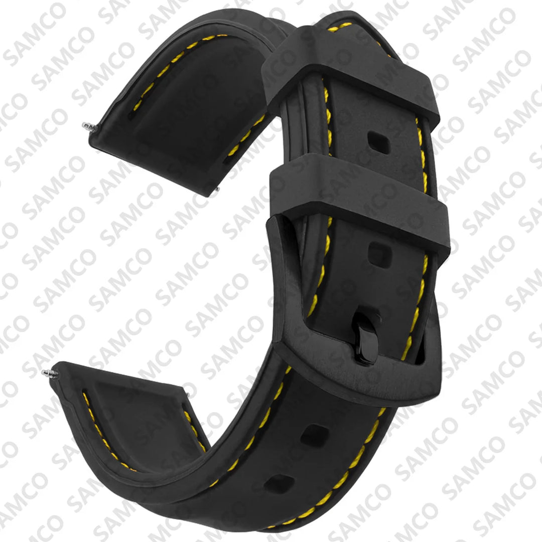 Silicone Rubber Watch Band 18–26mm (Soft & Comfortable Replacement Strap)