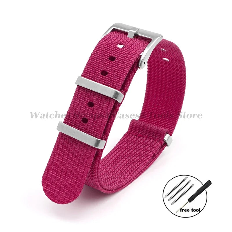 Universal Fabric Braid Watch Band 18mm 20mm 22mm Belt Men Nylon Bracelet for Omega for Huawei Watch GT4/GT3/2 Watch Accessories