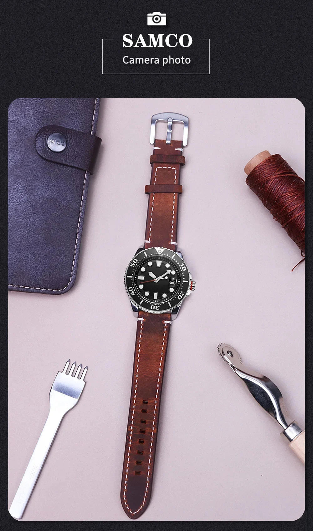 Vintage Genuine Leather Watch Strap 20/22mm