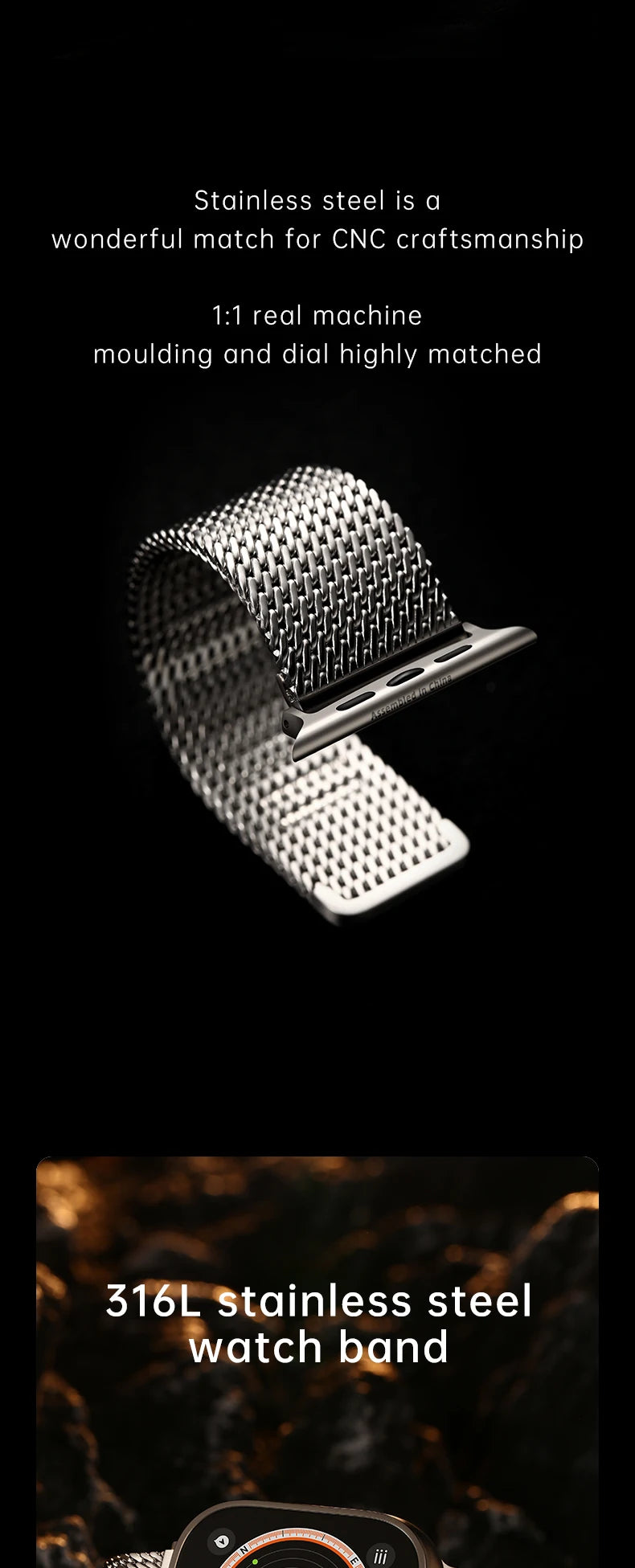 Maikes Milanese Mesh Apple Watch Ultra 2 Band 49mm, 316L Stainless Steel Watch Strap, For Apple Watch Bracelet Accessories