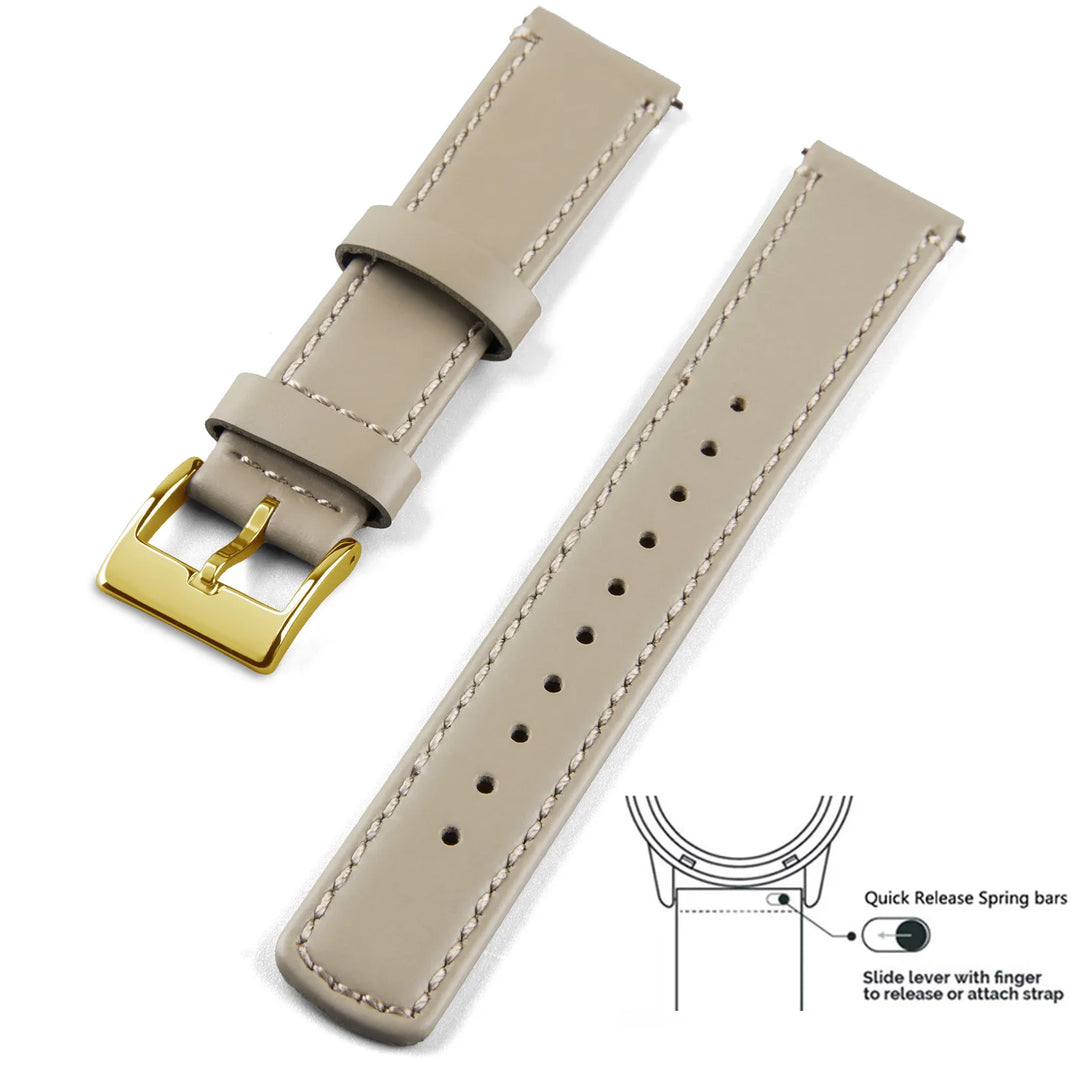 Top Grain Genuine Leather Quick Release Watch Band 20–22mm for Samsung Galaxy Watch