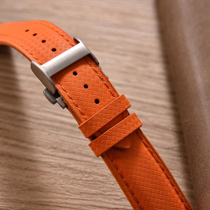 New Design 18mm 19mm 20mm 22mm Sailcloth Strap FKM TOP+Leather Base Rubber Watch Bands Perfectly Matched With Any Brand of Watch