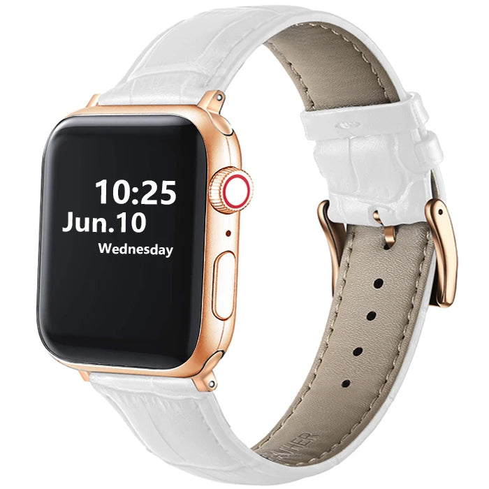 Leather Apple Watch Band (38/42mm, Series 3–6/SE Compatible)