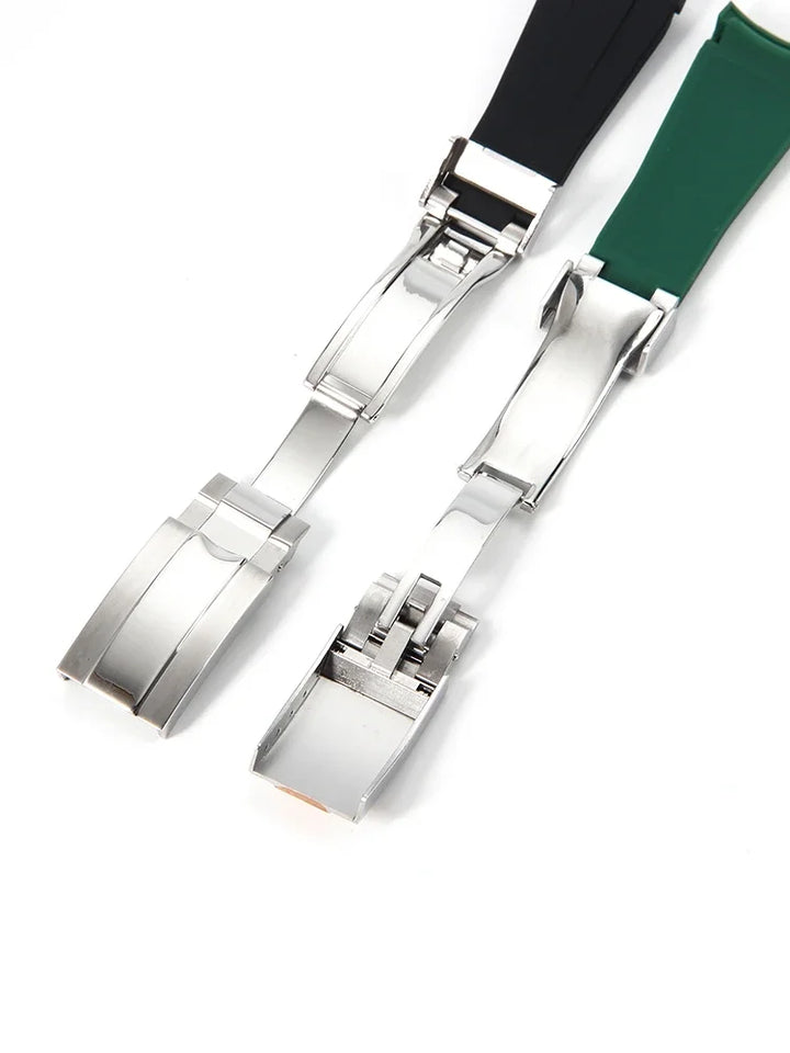 Silicone Rubber Watch Band 20mm for Rolex Daytona, Submariner, Yacht-