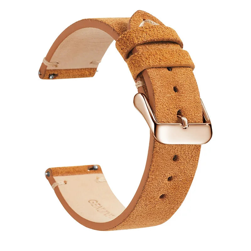 Genuine Leather Quick-Release Watch Strap 14–22mm
