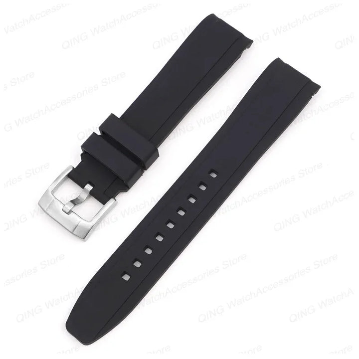 20mm 22mm Silicone Strap for Swatch Universal Curved End Arc Rubber Watch Band for Rolex Sport Waterproof Bracelet for Citizen