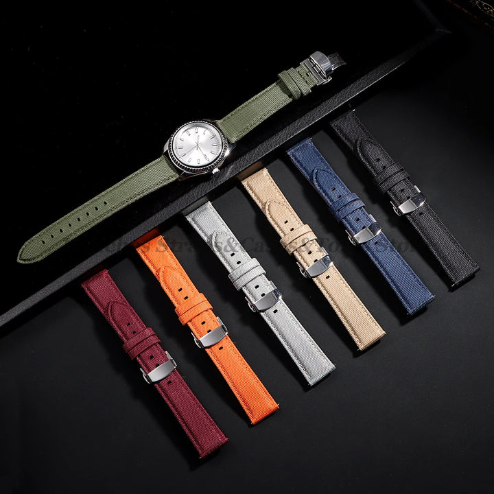 Sailcloth Nylon Watch Strap – 20-22mm Butterfly Buckle