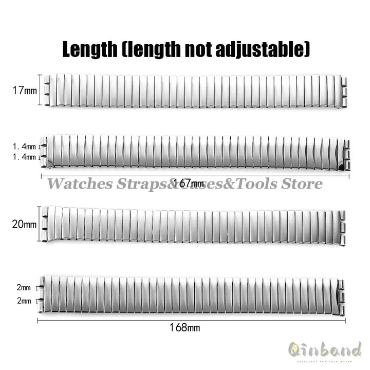 Elastic Metal Stretch Watch Band for Swatch – 17/20mm Stainless Steel