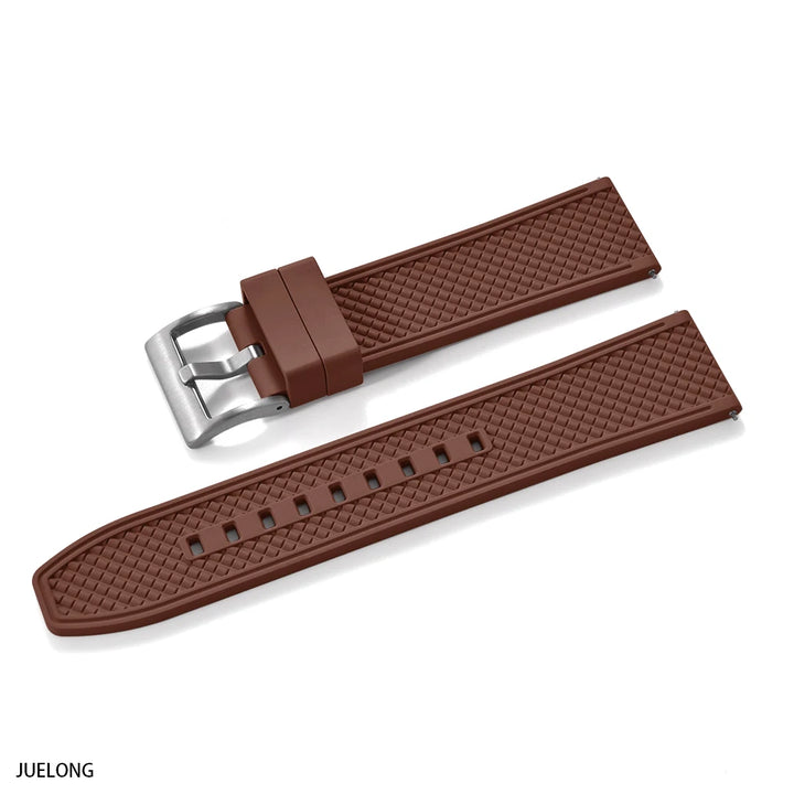 HAISCH Bullet-Shaped FKM Rubber Watch Strap – 18-24mm, Quick Release, Waterproof