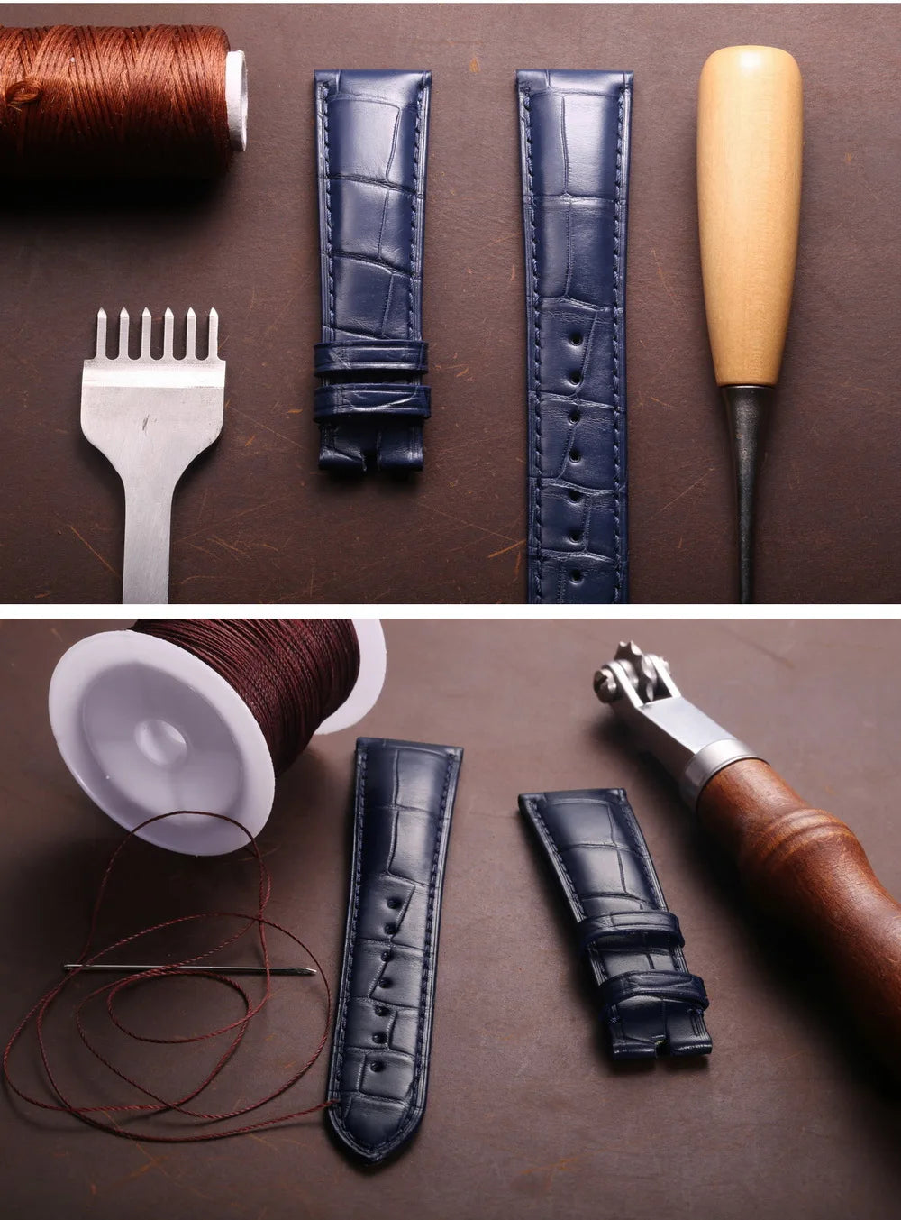 Alligator Leather Watch Bands For OMEGA Wrist Straps  HandMade Crocodile Bracelet  Replacement 19mm 20mm 21mm