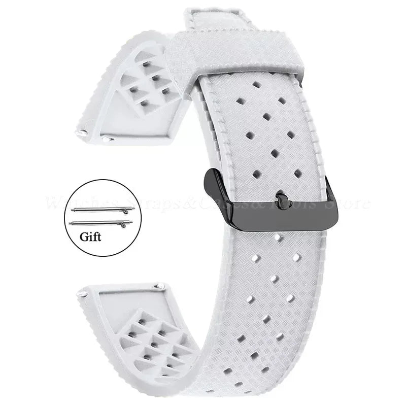 Premium Grade Tropic Silicone Watch Strap 20mm 22mm For Seiko For Oris For Omega Quick Release Diving Waterproof Rubber Bracelet