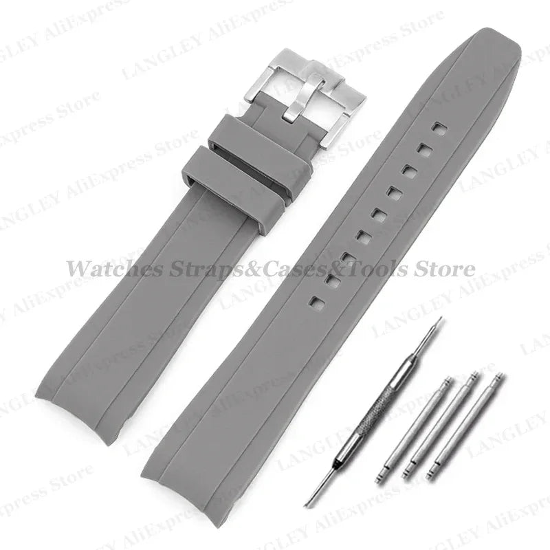 Soft Silicone Watch Strap for Omega for Swatch for MoonSwatch Band Men Women Curved End Diving Rubber Sport Watch Bracelet 20mm