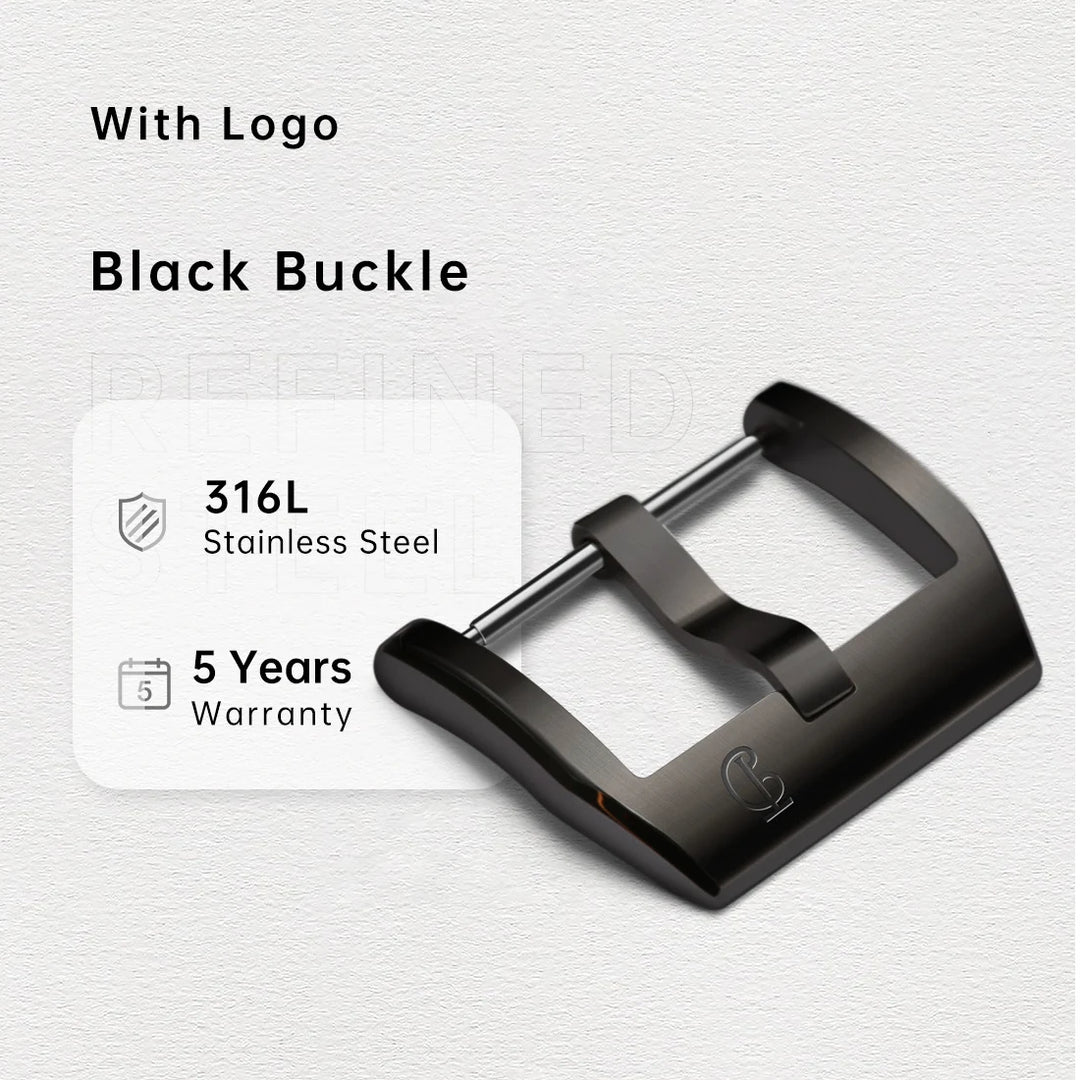 316L Stainless Steel Watch Buckle 18–20mm Silver/Black/Rose Gold – MAIKES