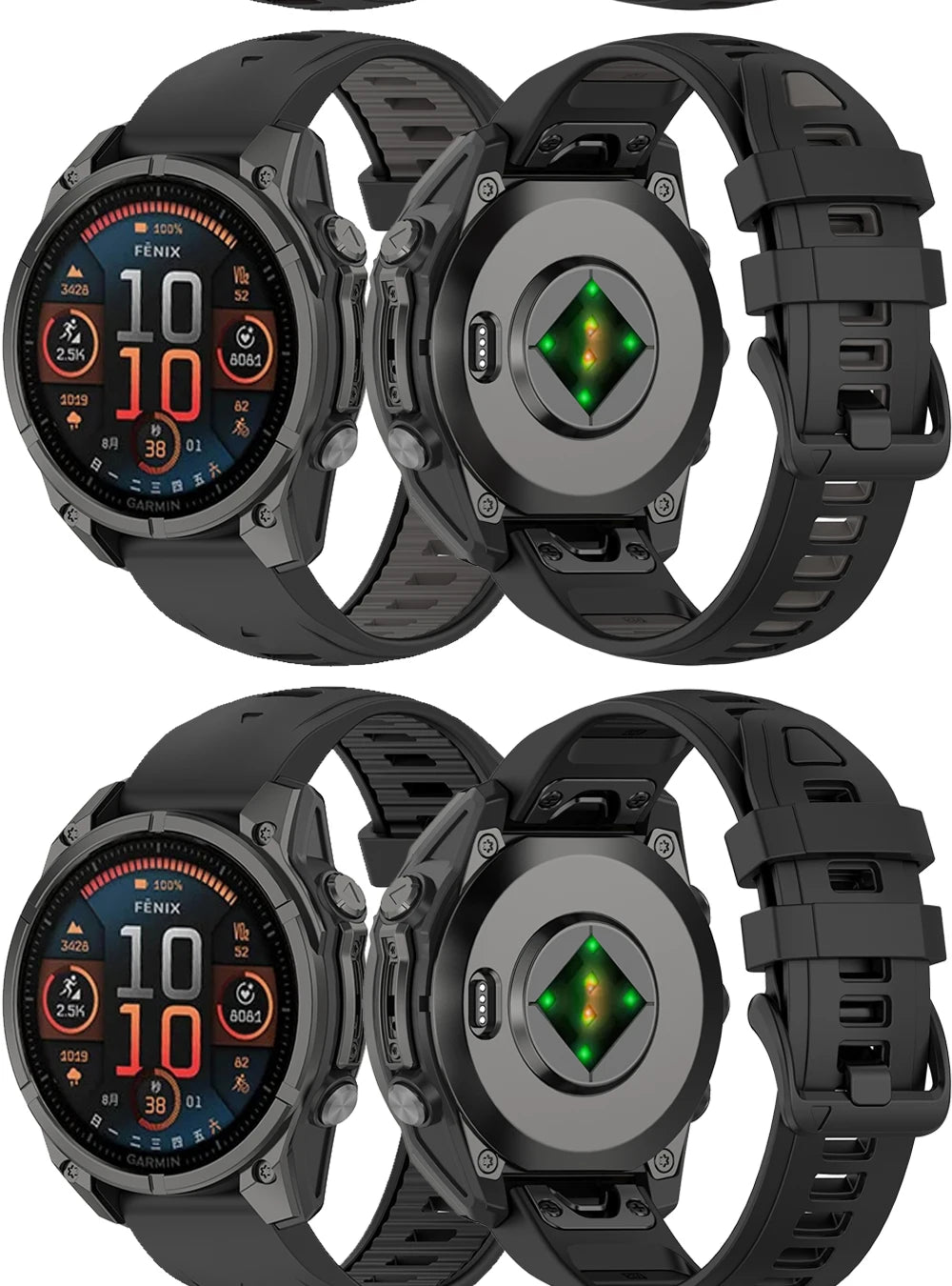 Title: Quick Release Silicone Watch Strap 20/22/26mm for Garmin Fenix 6–8 Series