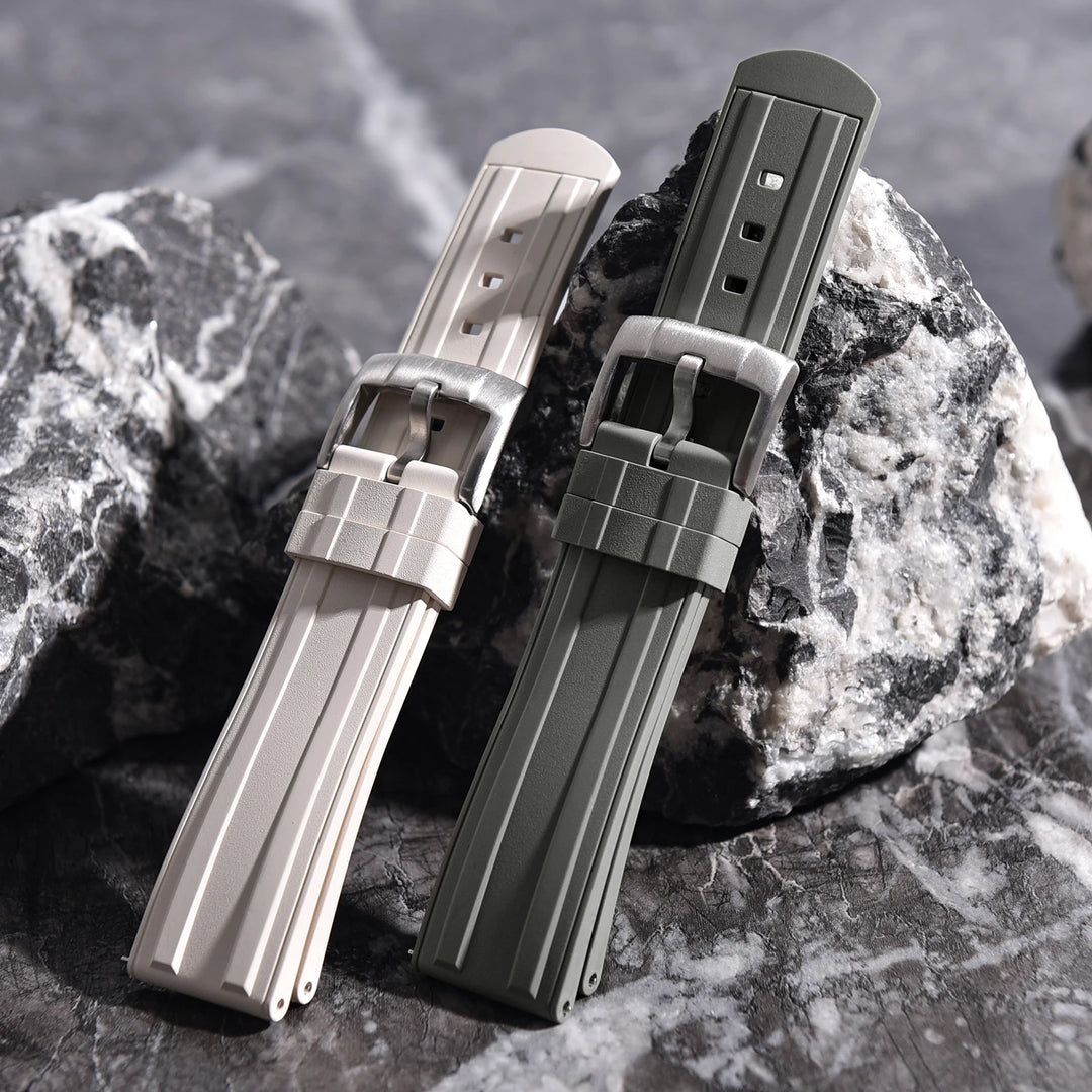 New Design Frosted Grain HNBR Rubber Watch Strap 20mm 22mm Original Locking Feature Quick Release Diving OSAND Rubber Watch Band