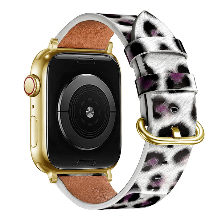 Leopard Leather Apple Watch Band for Women 38–49mm