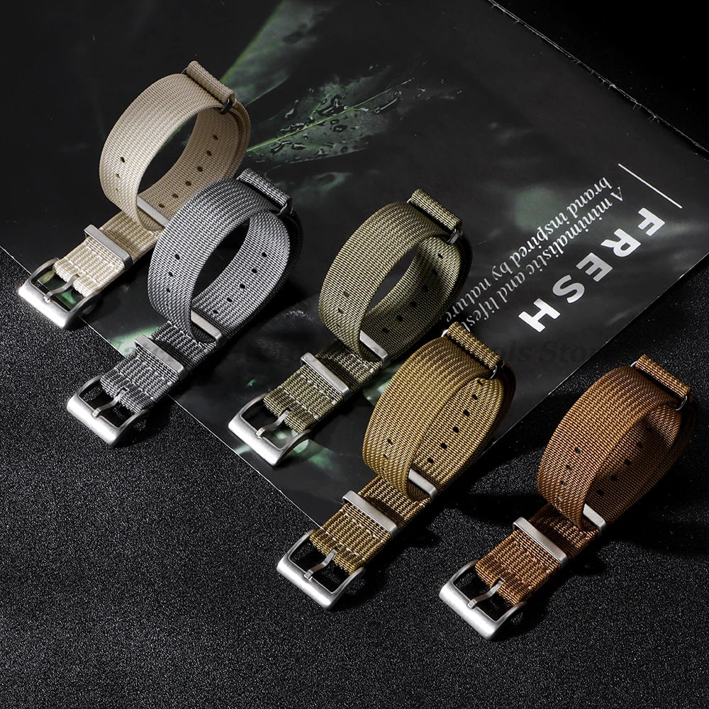 Nylon Ribbed Watch Band 18mm 20mm 22mm for Xiaomi Redmi Watch 3 Lite/Active for Smartwatch Universal Wristband Watch Accessories