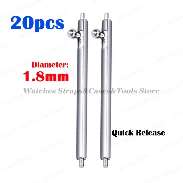 20‑Piece Quick-Release Watch Pins – 1.5/1.8mm, 12–24mm Spring Bars