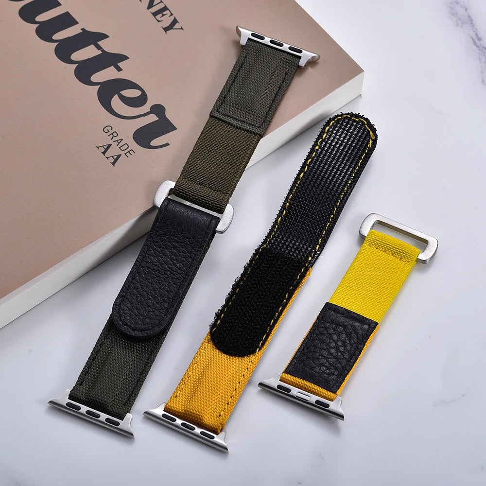 Braided Nylon Solo Loop For Apple Watch Band 45mm Ultra 2 49mm 38mm 44mm 40 41mm 42mm Leather Bracelet Series 10 9 8 7 5 se Belt