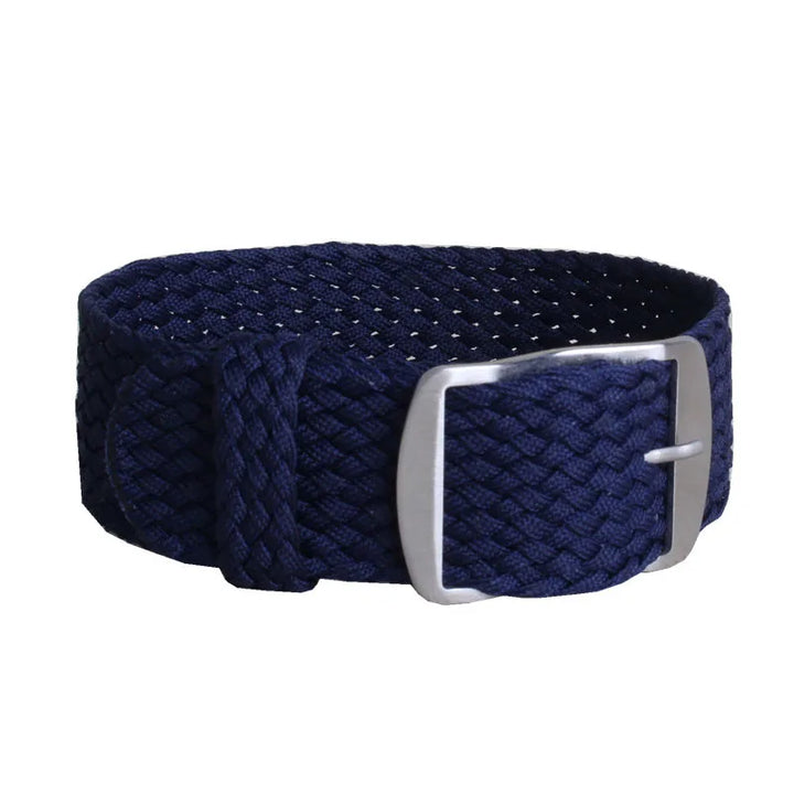 Perlon Woven Nylon Watch Strap (16-22mm) – Black & Blue