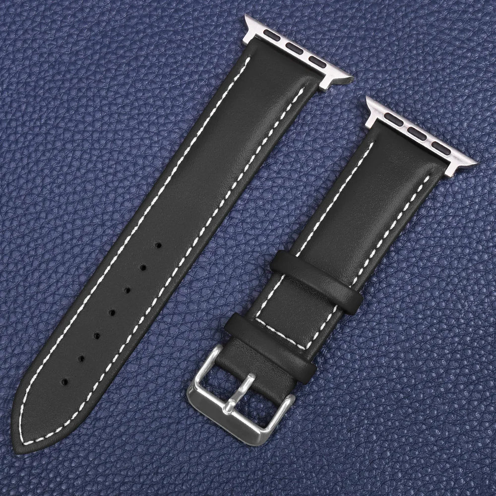 Genuine Leather Apple Watch Band 40–49mm for iWatch Series 3–8 & Ultra