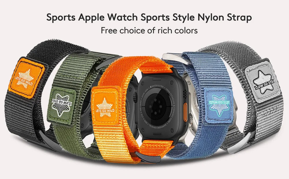HEMSUT Straps For Apple Watch Ultra 49mm Nylon Movement Breathable Mi Band 8 Wrist Strap Compatible with 38 40 41 44 45mm