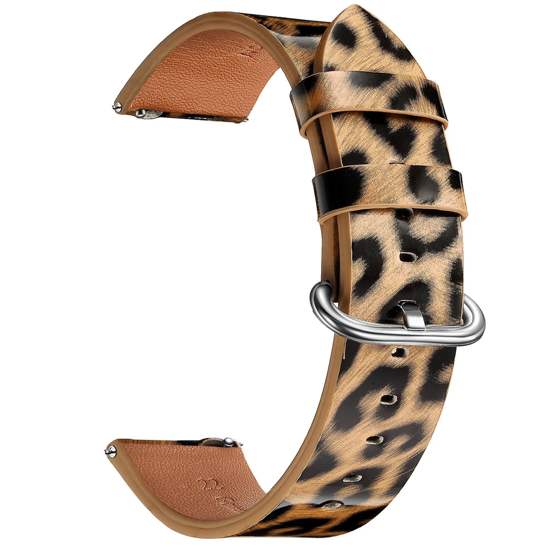 Leopard Print Leather Watch Band 20/22mm (Quick Release)