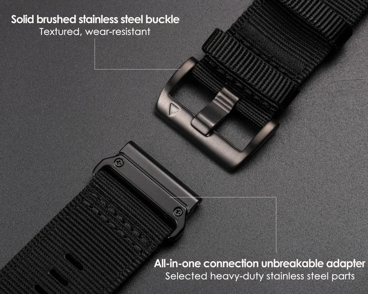 HEMSUT Nylon Quickfit Watch Band 20-26mm for Garmin Fenix, EPIX, MK3, Tactix