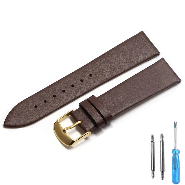 Cowhide Genuine Leather Watch Strap (18-22mm)