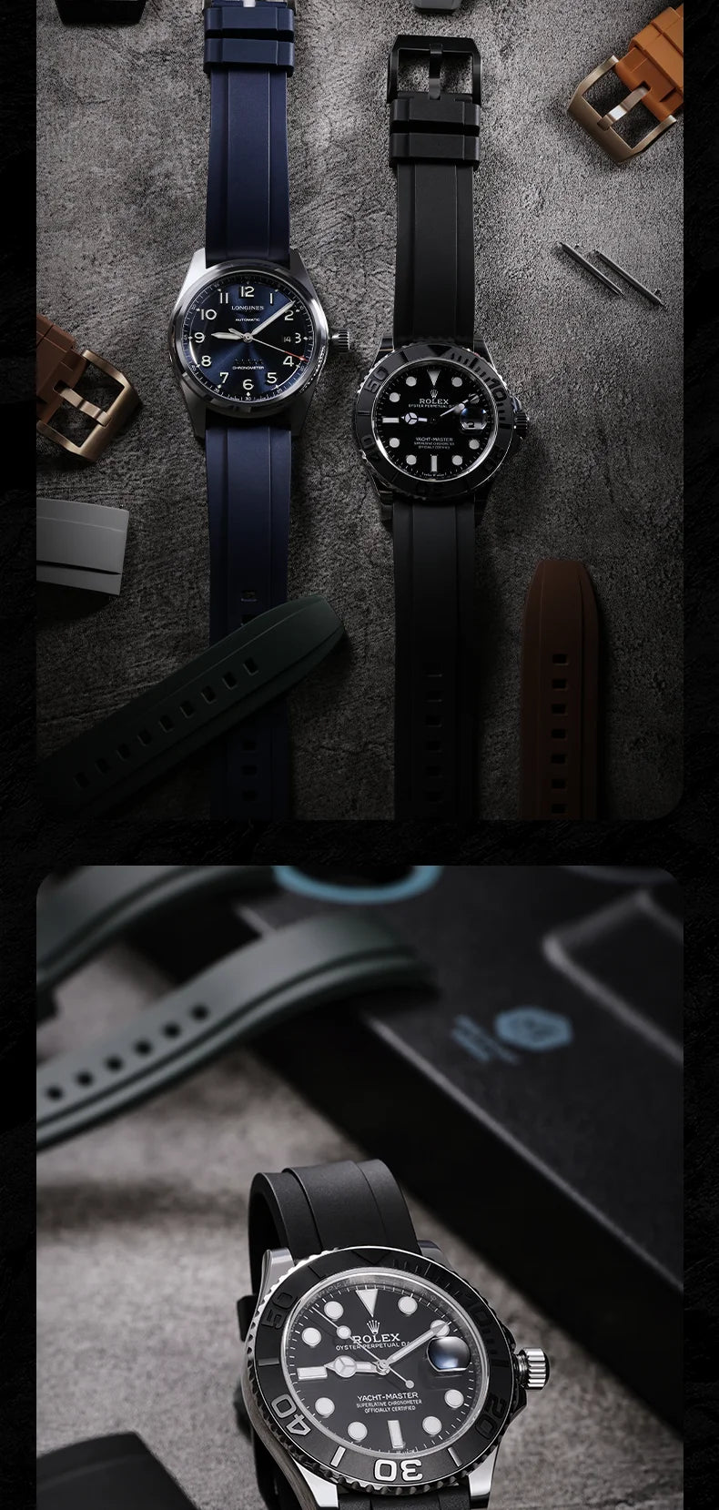 Quick Release Rubber Watch Strap 19mm 20mm 21mm 22mm 23mm 24mm Accessories Smart Watch Band For ROLEX IWC OMEGA Bracelet