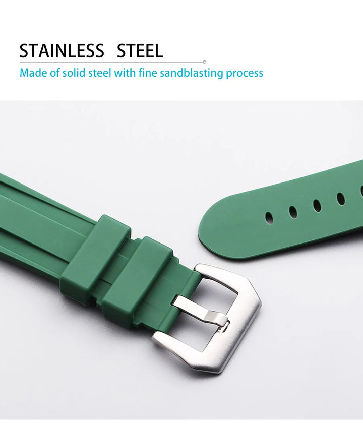 Soft Silicone Rubber Watch Band 20–26mm for Panerai