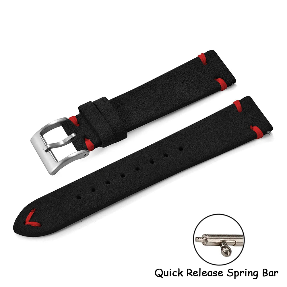 Suede Leather Watch Strap – 20-22mm Quick Release