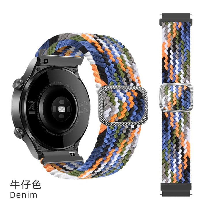 20/22mm Braided Nylon Strap for Realme Watch 2/3 & Amazfit Bip/GTS/GTR