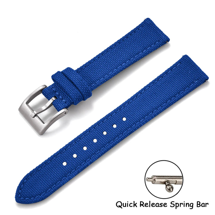 Sailcloth Leather Watch Strap – 18-22mm Quick Release