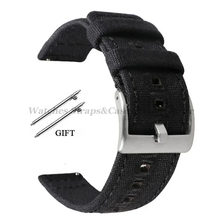 Braided Canvas Watch Strap 18–22mm
