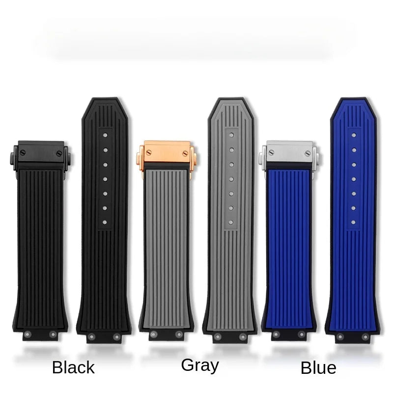 Soft Silicone Watch Band 27×17mm for Hublot Big Bang (Waterproof, Steel