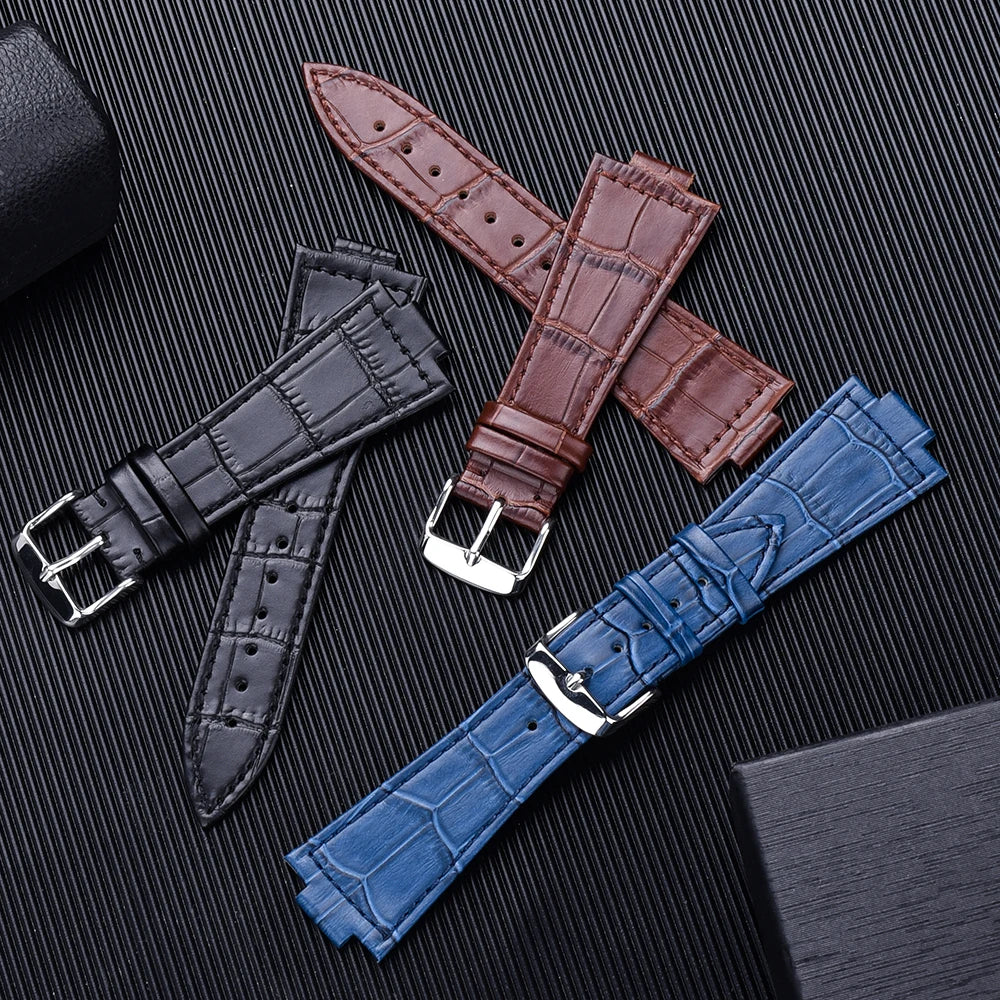 12mmCowhide Leather Strap For Tissot PRX Series Strap T137.407 T137.410 Super Player Bracelet Convex End Leather Band for Tissot