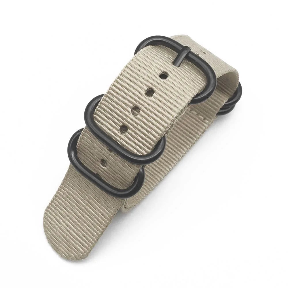 Multicolor Nylon Watch Strap 18–24mm (Black Buckle)