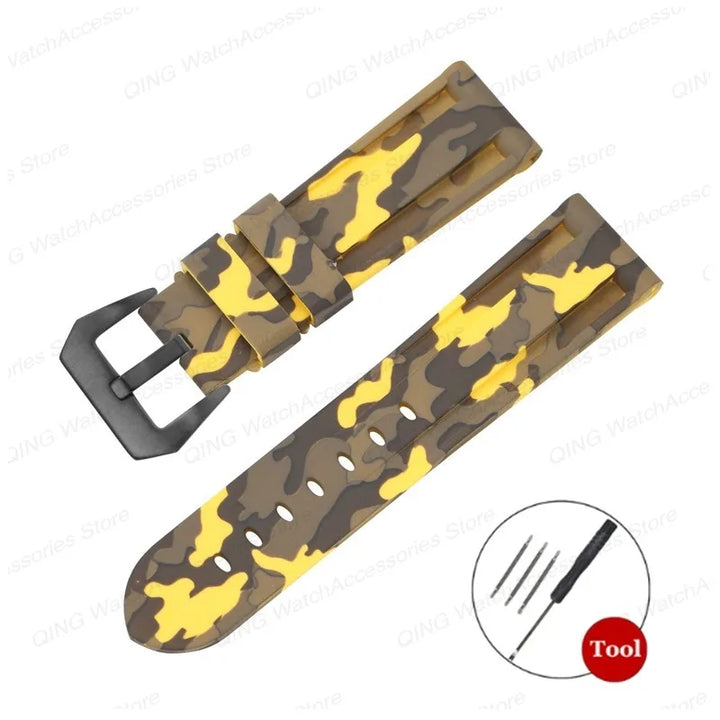 Universal Silicone Rubber Watch Strap – Sport Wristband (20-26mm)