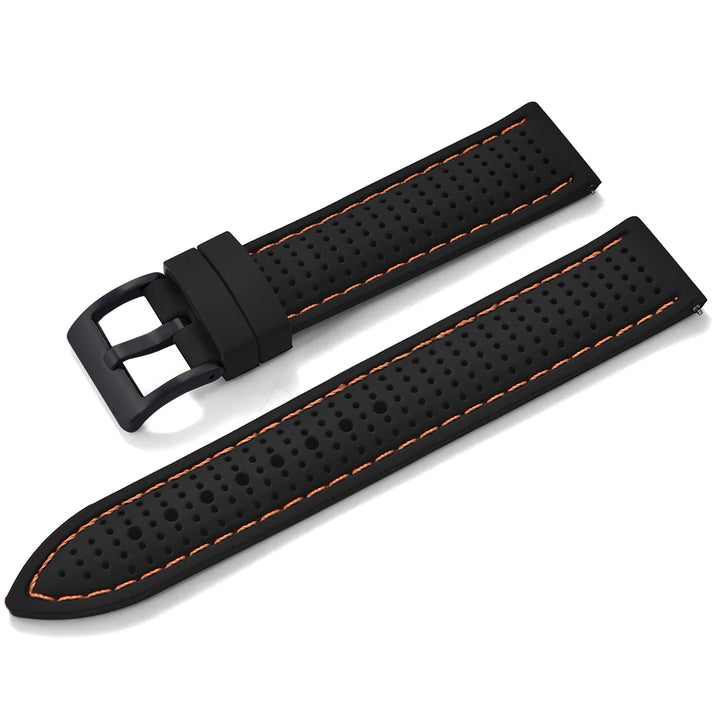 JUELONG Premium Porous Design Soft Rubber Watch Strap Perfect Fit Flat End Universal Quick Release Watch Strap 18mm 20mm 22mm