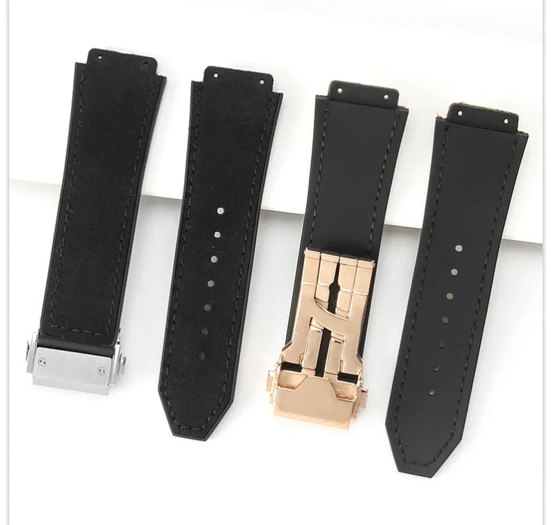 Hublot Yubo Leather & Silicone Hybrid Watch Strap 26×19mm