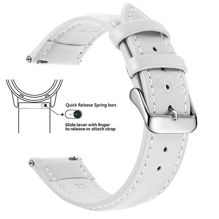 Top Grain Genuine Leather Watch Strap – 12–24mm, Quick Release