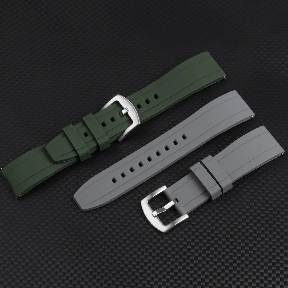 Universal Waterproof Silicone/Rubber Watch Strap 20/22mm
