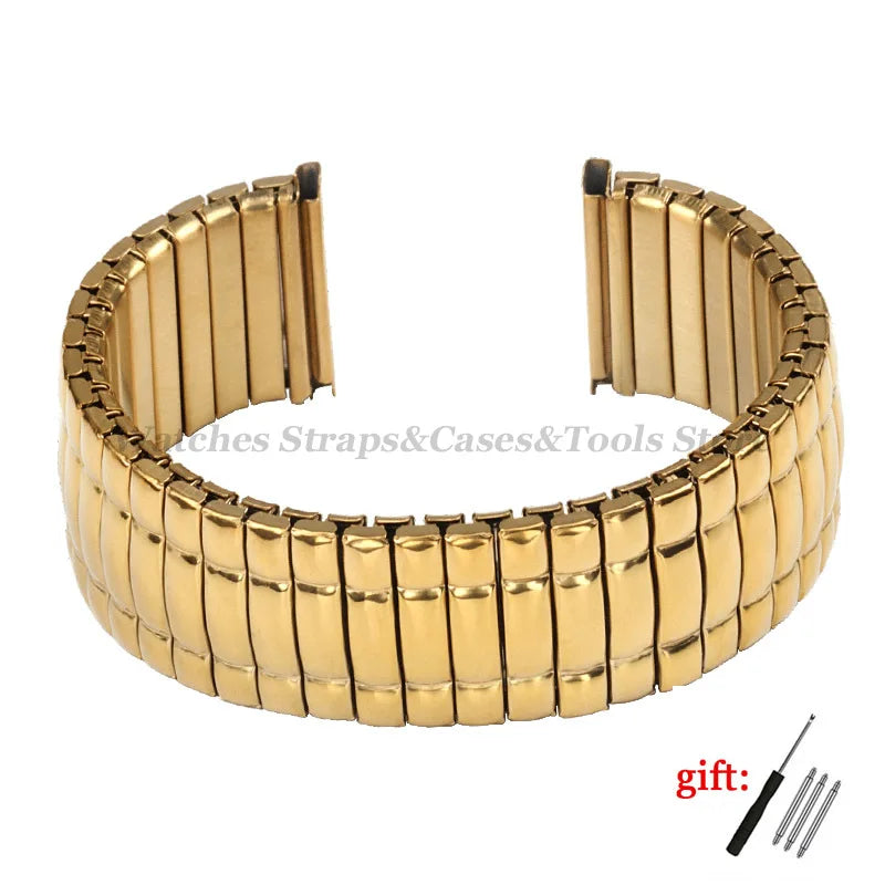 Stainless Steel Expansion Watch Band – 12–20mm, Unisex Metal Strap