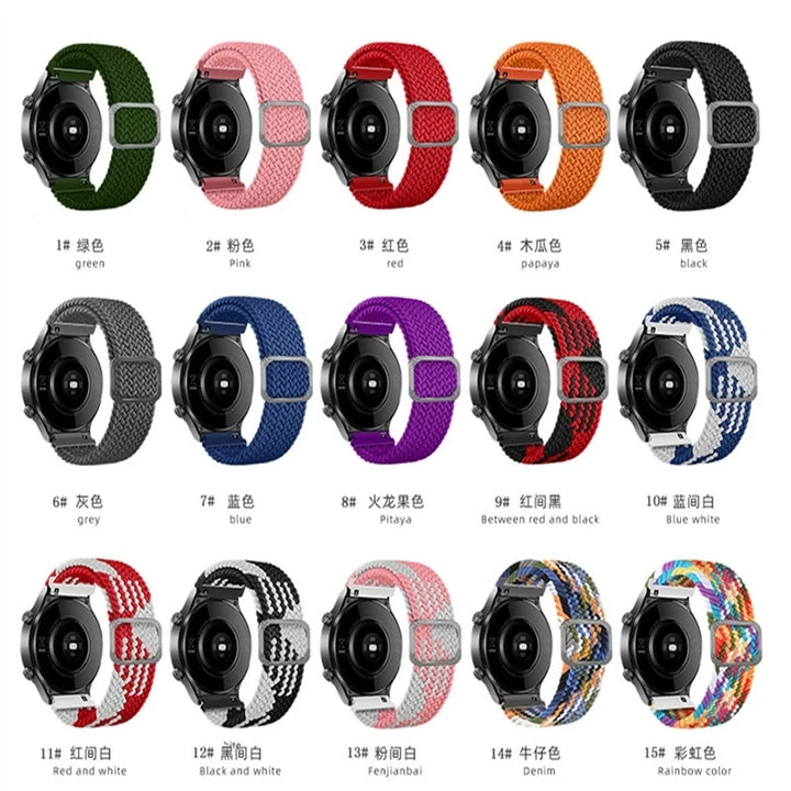 20/22mm Braided Nylon Strap for Realme Watch 2/3 & Amazfit Bip/GTS/GTR