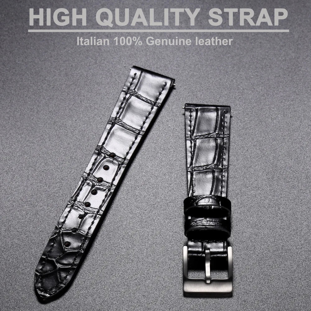 HEMSUT High Quality Genuine Leather Watch Band Quick Release Handmade Cowhide Wrist Straps For Men 18MM 20MM 21MM 22MM