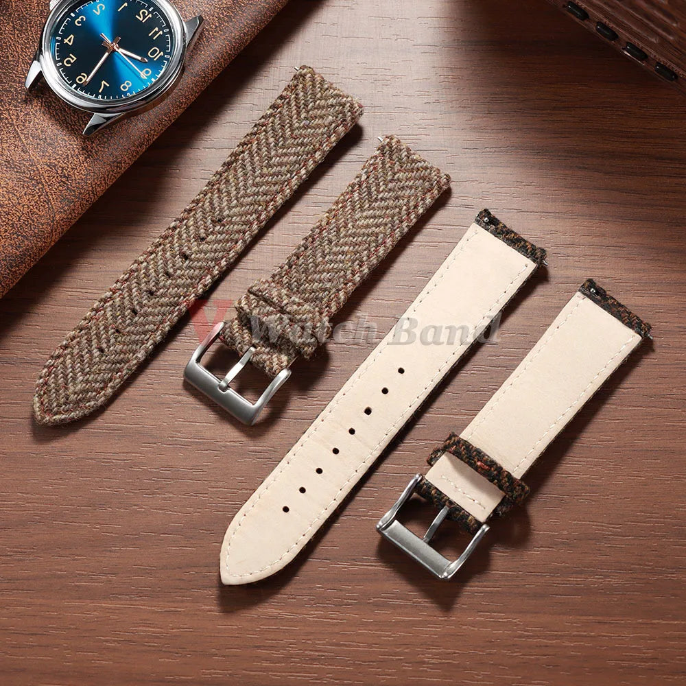 Vintage Cowhide Nylon Watch Strap 18/20/22mm