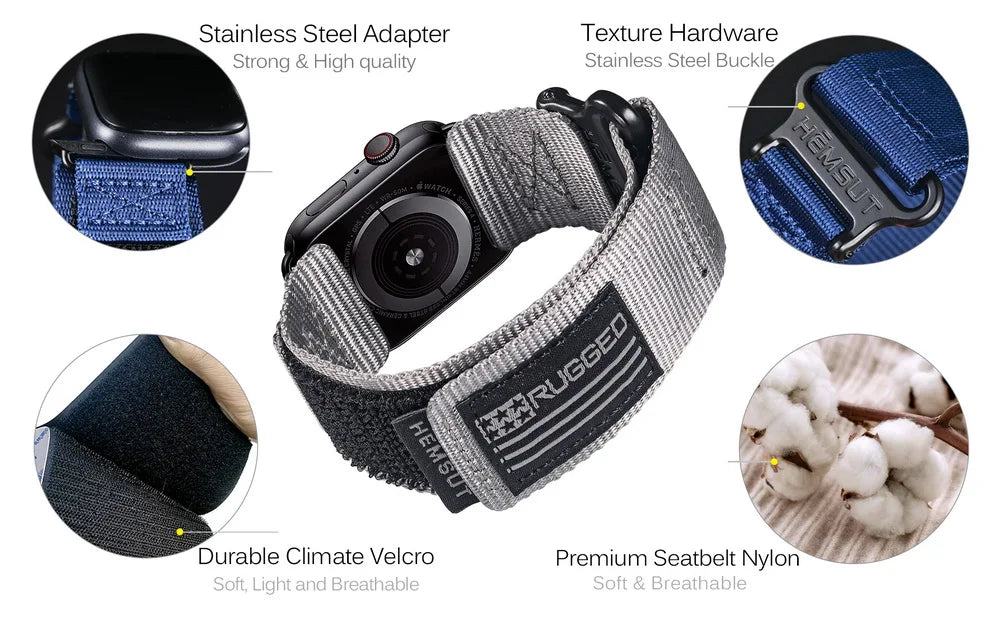 For Apple watch Band 45 49MM Nylon Fashions Sports Wrist Straps Compatibility ultra2 Iwatch SE 40 41 42 44mm