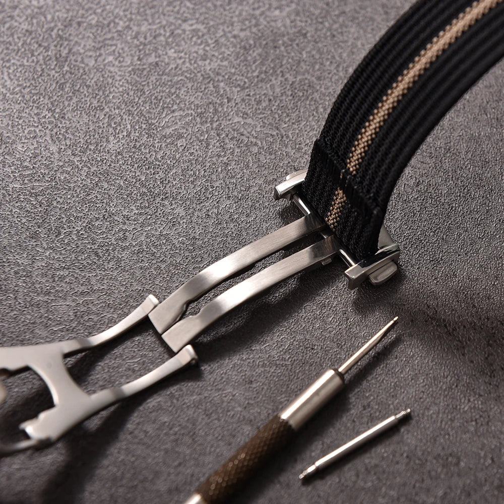 JUELONG Canvas Sailcloth Watch Strap 18mm 20mm 22mm Rubber Hole Sport Waterproof Folding Buckle Watchband For Omega Swatch Moon