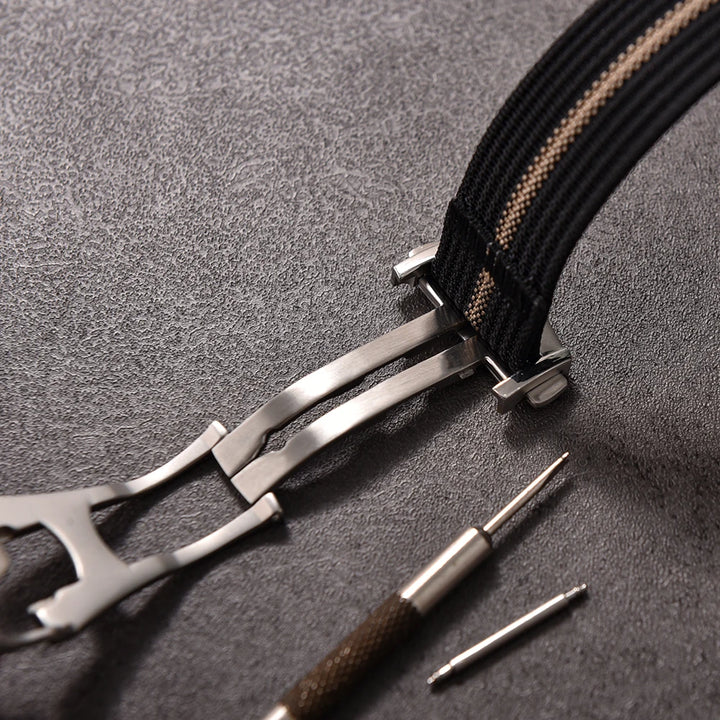 JUELONG Canvas Sailcloth Watch Strap 18mm 20mm 22mm Rubber Hole Sport Waterproof Folding Buckle Watchband For Omega Swatch Moon